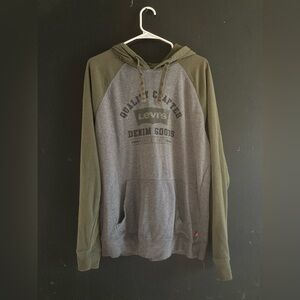 Levi's Men's Olive and Gray Hoodie